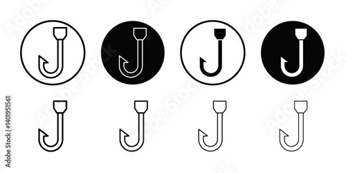 Hook icon Thin line art collection