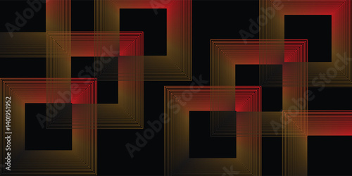 Black colour abstract background with red colour geometric glowing lines design background vector illustration. Degital futuristic technology,Luxury,graphic. Perfect for modern projects, business.