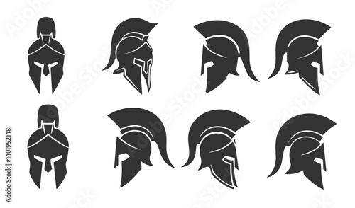 Striking Spartan Helmet embracing bold lines and creative patterns to make historical themes come alive in modern artwork


