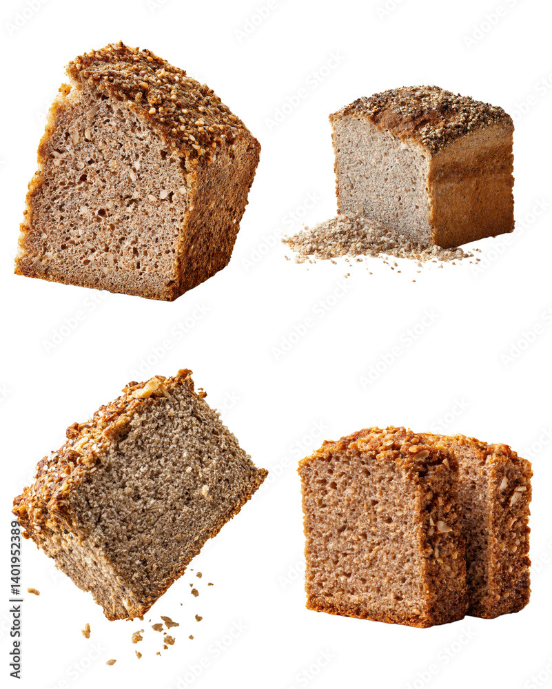 Rustic Buckwheat Loaf Slice