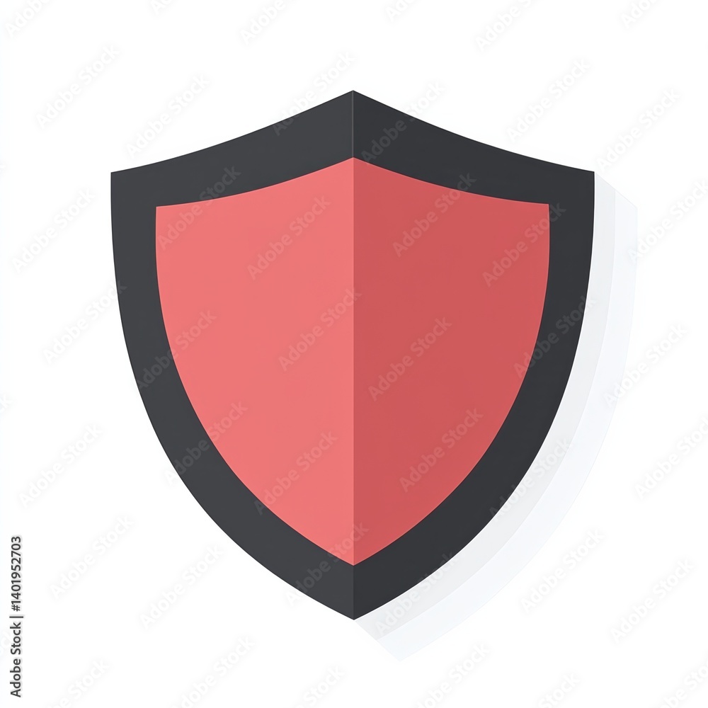 Simple Flat Vector Security Shield Icon in Monochrome Simple Flat Vector Security Shield Icon in Monochrome