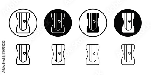 Pencil sharpener icon Thin line art collection