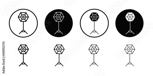 photography lighting icon Thin line art collection
