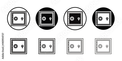 Safe Box Icon Thin line art collection