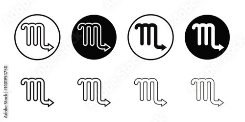 Scorpio zodiac sign icon Thin line art collection
