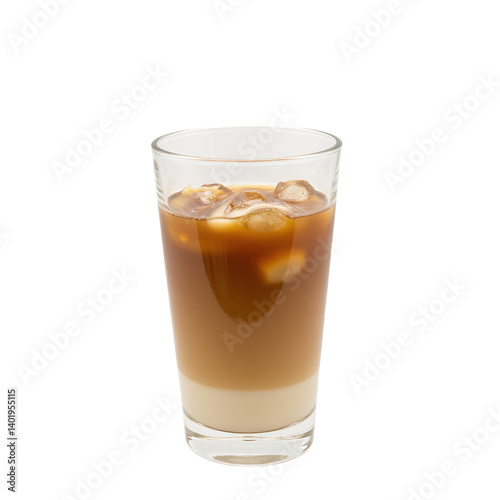 Wallpaper Mural A refreshing iced coffee with layers of milk and coffee, served in a clear glass with ice cubes. Torontodigital.ca