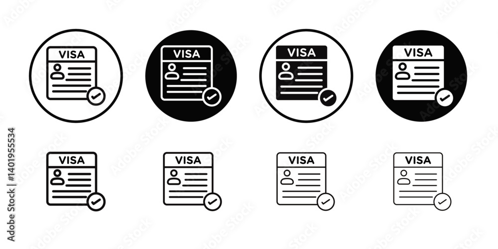 Start up visa icon Thin line art collection Start up visa icon Thin line art collection