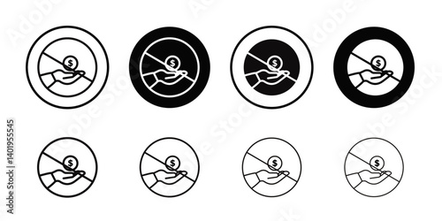 Stop Corruption icon Thin line art collection