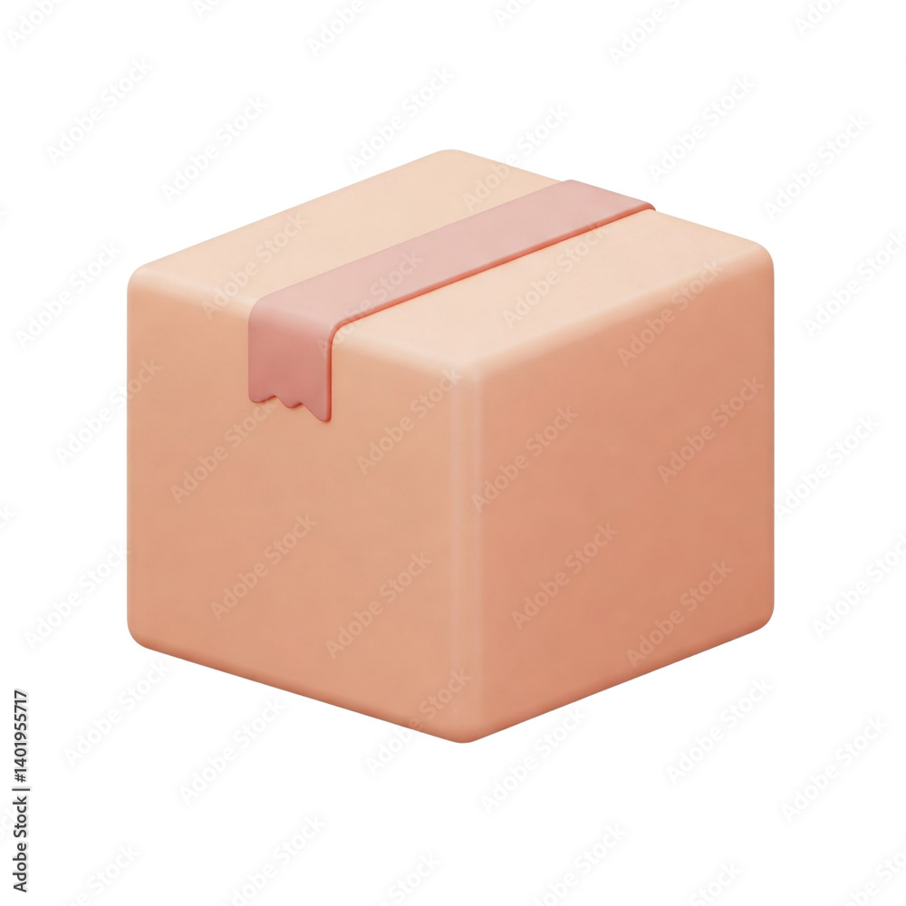 Fototapeta premium 3d icon illustration of a cardboard box package
