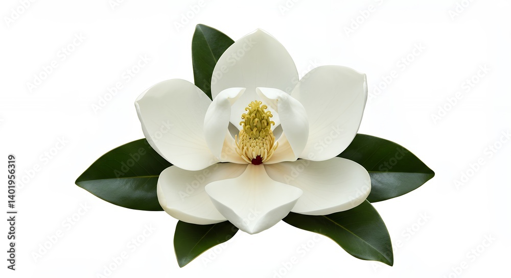 Obraz premium White magnolia flower isolated on white background