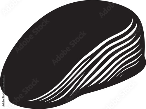 Black beret hat icon shape silhouette, Beret Hat illustration, Beret Hat silhouette vector isolated on white background