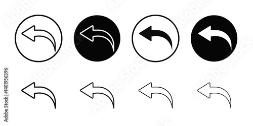 Undo arrow sign icon Thin line art collection
