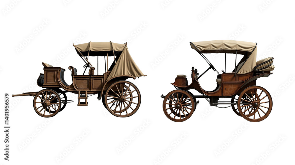 Fototapeta premium horse drawn carriage (png)