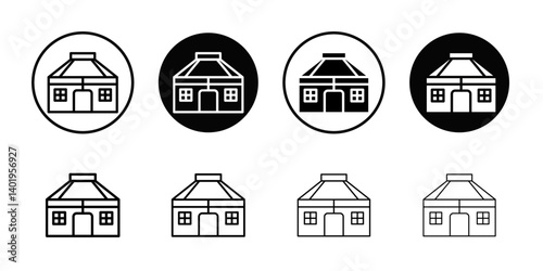 Yurt Icon Thin line art collection