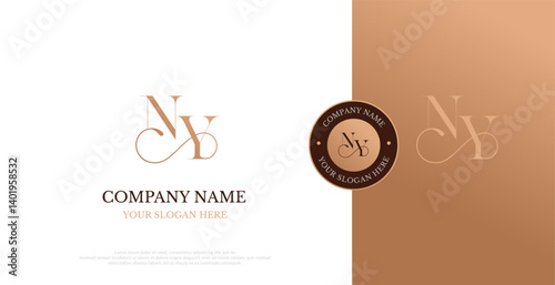 Initial NY Logo Design Vector 