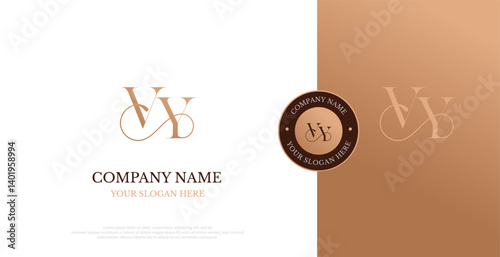 Initial VY Logo Design Vector 