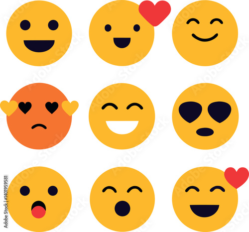 set of funny cartoon smileys