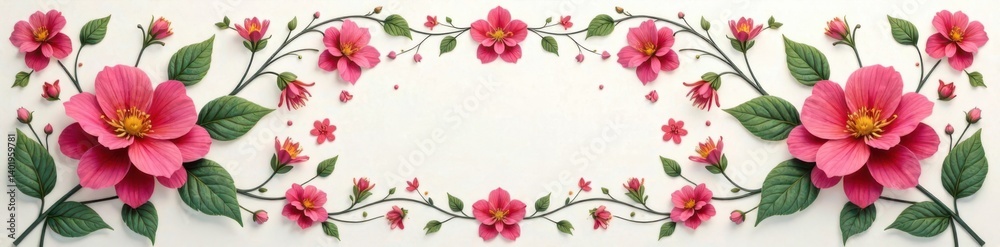 Obraz premium Delicate flower motifs intertwined with geometric shapes, color, abstract background