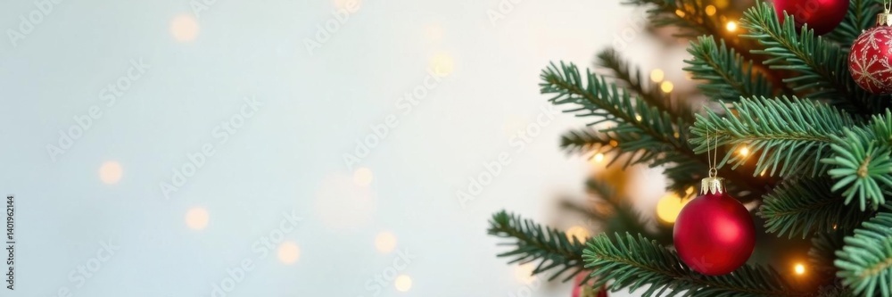 Christmas tree against white background with fairy lights and ornaments, twinkling fairy lights, festive atmosphere, snowy landscape Christmas tree against white background with fairy lights and ornaments, twinkling fairy lights, festive atmosphere, snowy landscape