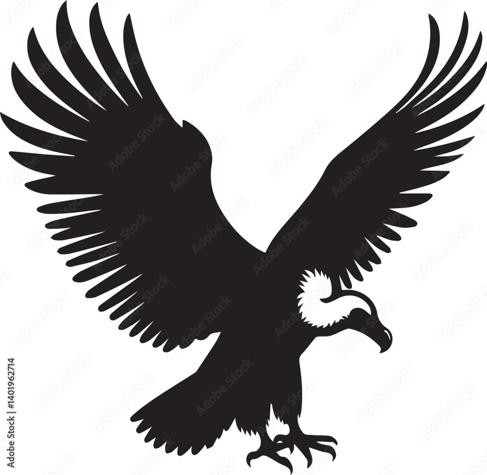 Fototapeta premium vector illustration, Andean Condor illustration, Andean Condor silhouette vector isolated on white background