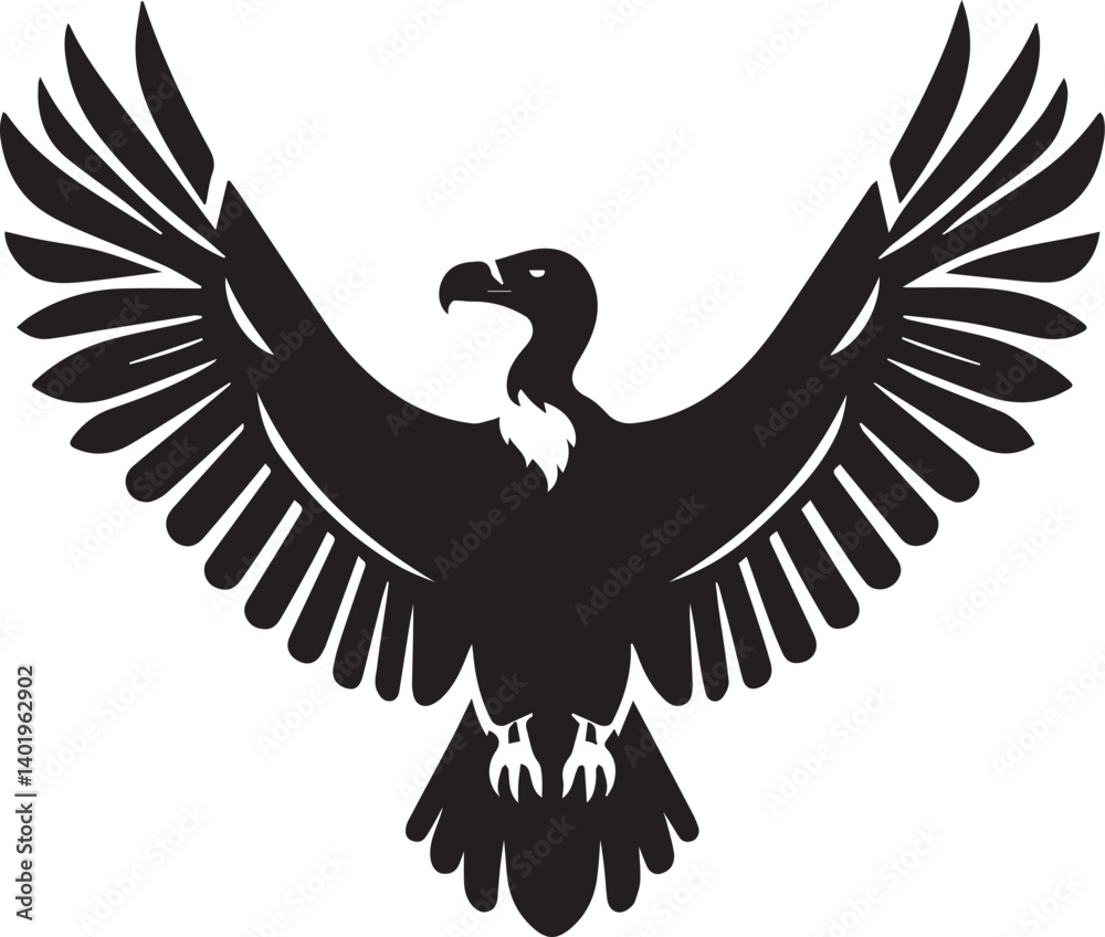 Obraz premium vector illustration, Andean Condor illustration, Andean Condor silhouette vector isolated on white background