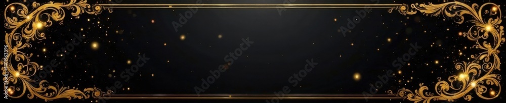 Obraz premium Shimmering black and gold luxury VIP coupon background with ornate design , premium, metallic, embossing