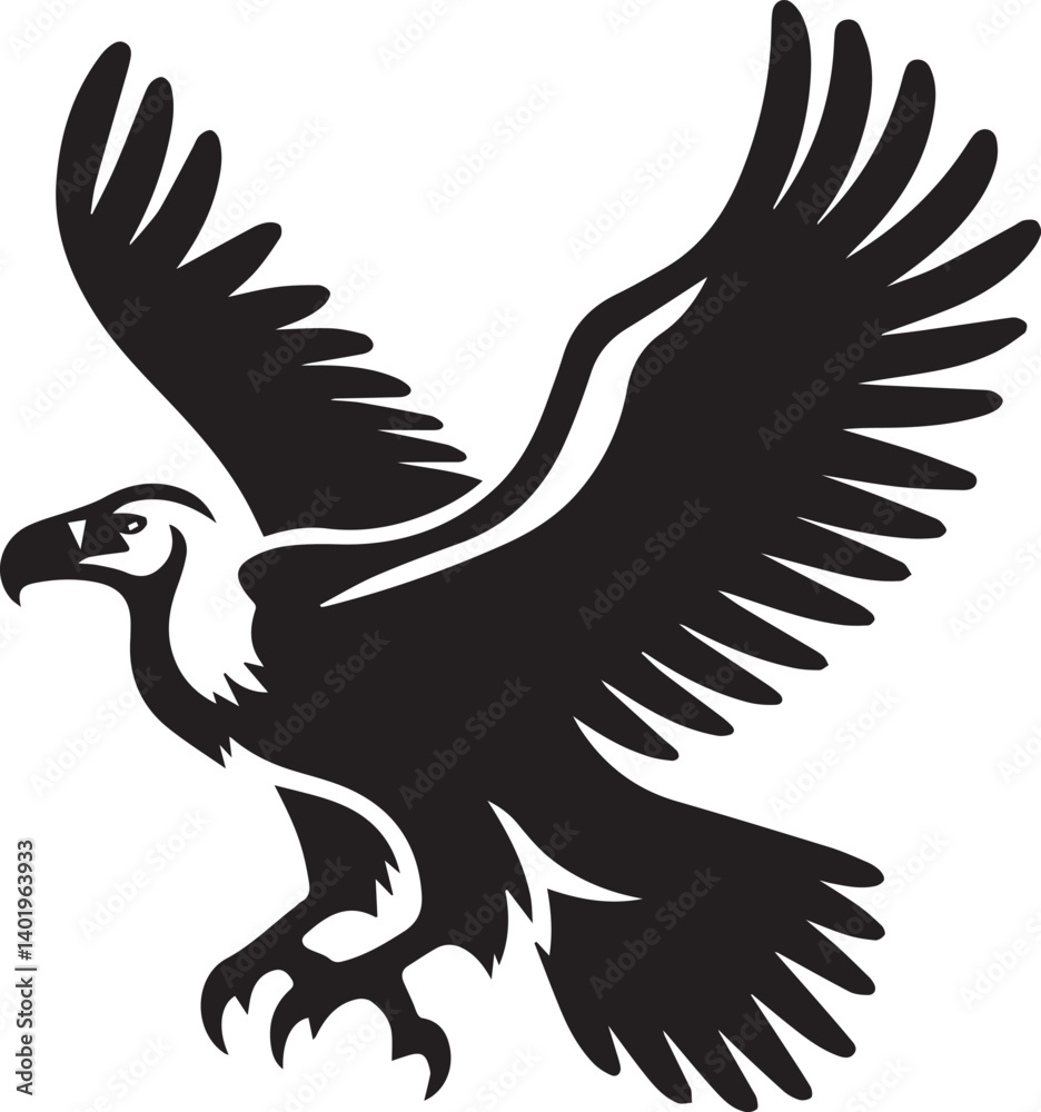 Obraz premium Andean Condor illustration, Andean Condor silhouette vector isolated on white background