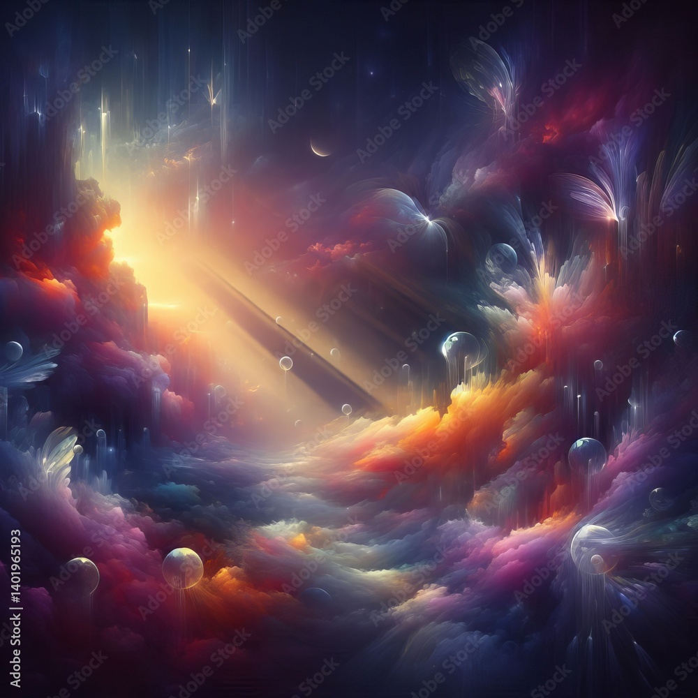 Fototapeta premium of twilight illuminate pockets of color