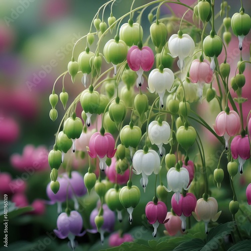 Nodding white pink and purple