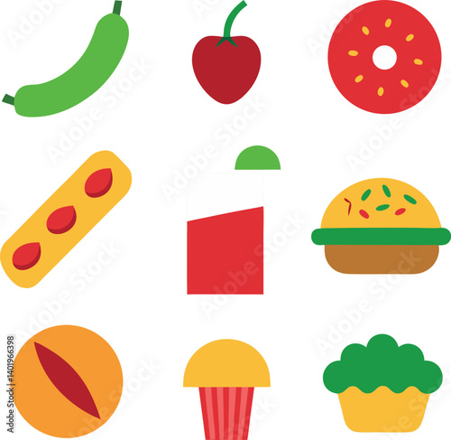 different-fast-food-toppings-vector-element-set 