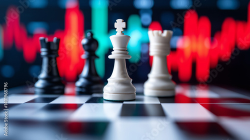 Wallpaper Mural Chess pieces on a board with fluctuating financial graphs in the background, symbolizing strategic decision-making in economics.
 Torontodigital.ca