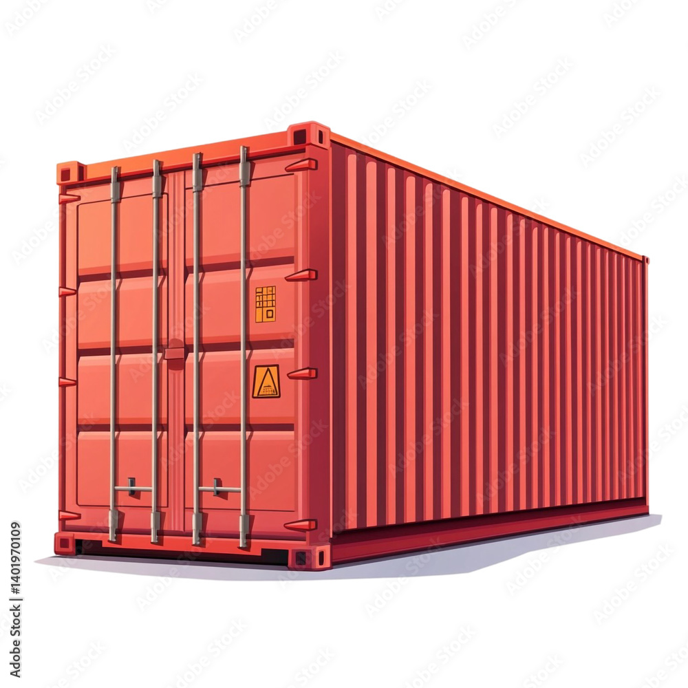 A large red shipping container ready for transport global trade logistics A large red shipping container ready for transport global trade logistics