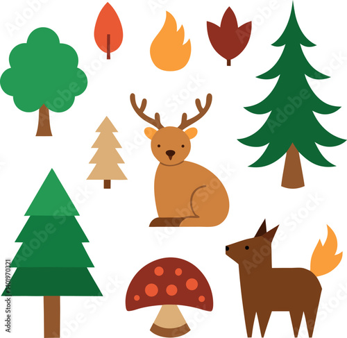 different-forest-vector-element-set