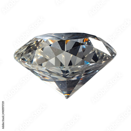 Diamond Gemstone Isolated on Transparent Background