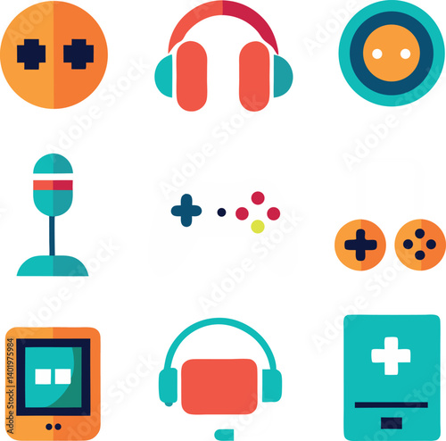different-gaming-vector-element-set