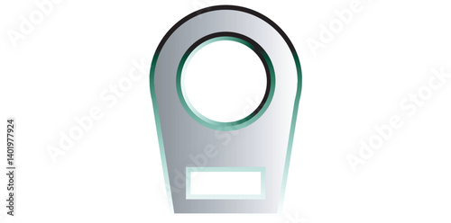 Realistic Silver Zip Puller Vector Illustration.	