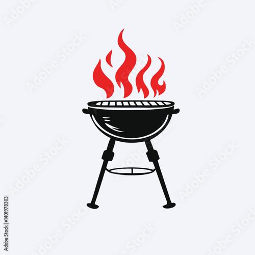Isolated grill icon on a white background, Vector illustration