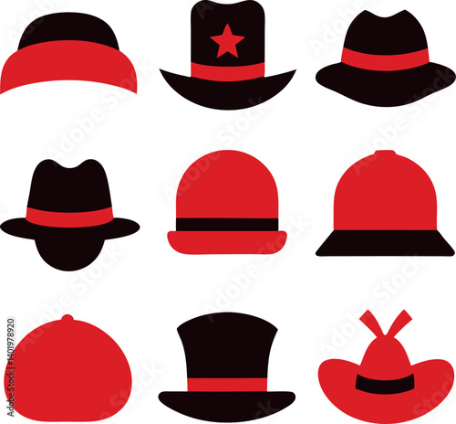 different-hats-vector-element-set