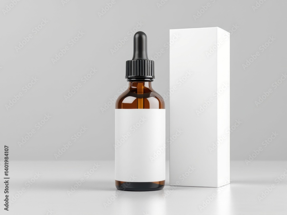 3d render of dropper flacon with blank label 3d render of dropper flacon with blank label