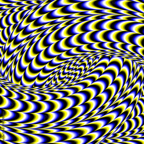 Psychedelic optical spin illusion background.