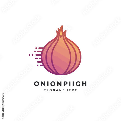 Onion Logo Design - Fresh Vegetable Illustration