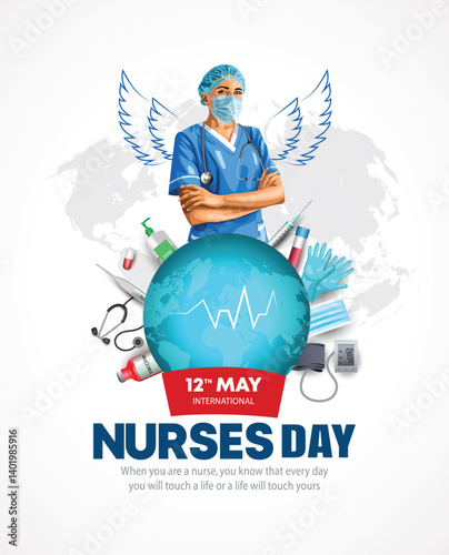 12 May. happy International Nurse Day background. abstract Vector illustration design