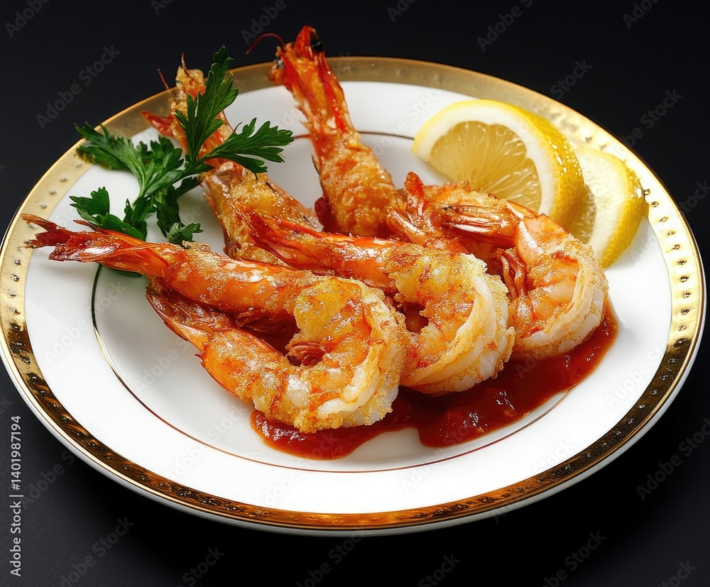 Crispy shrimp with tomato sauce Crispy shrimp with tomato sauce