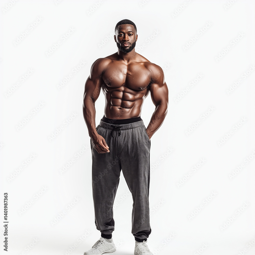 Muscular Fitness Trainer in Sports Outfit Isolated on White Background – Stock Photo. Muscular Fitness Trainer in Sports Outfit Isolated on White Background – Stock Photo.