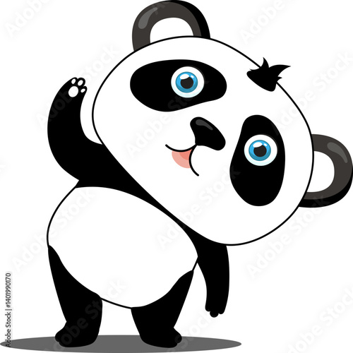Panda Clipart, Cute Animal Set. cute panda illustration vector image. perfect for Stickers, Prints for Clothing, Coloring Pages.