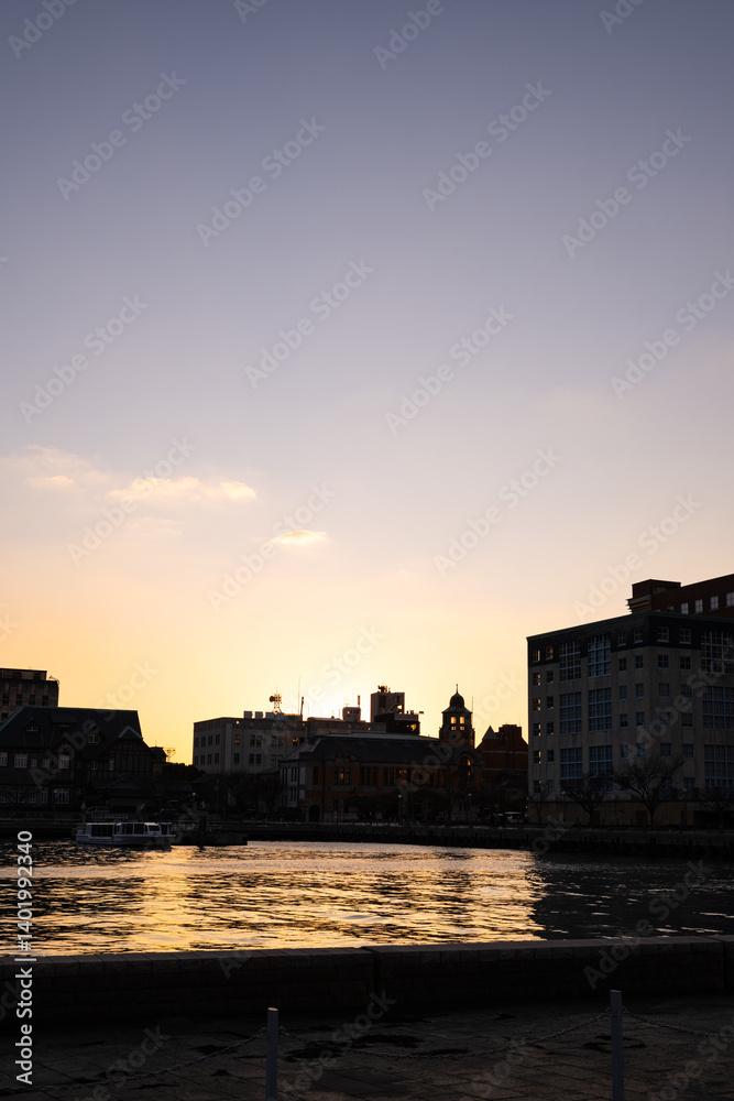 福岡県の観光地、門司港の夕景 門司港レトロ