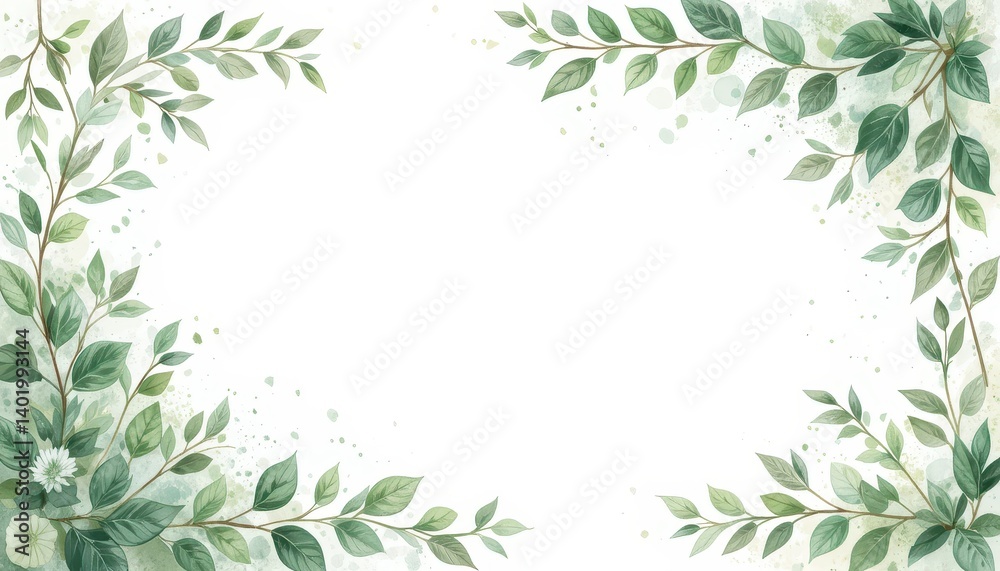 Obraz premium Floral border design nature digital art minimalist close-up aesthetic