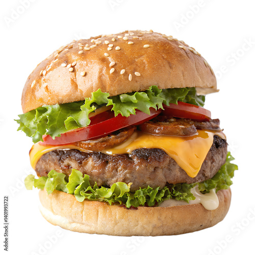 Hamburger isolated on transparent background