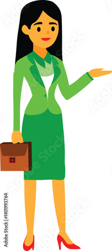 Office girl explainer women character art illustration design 