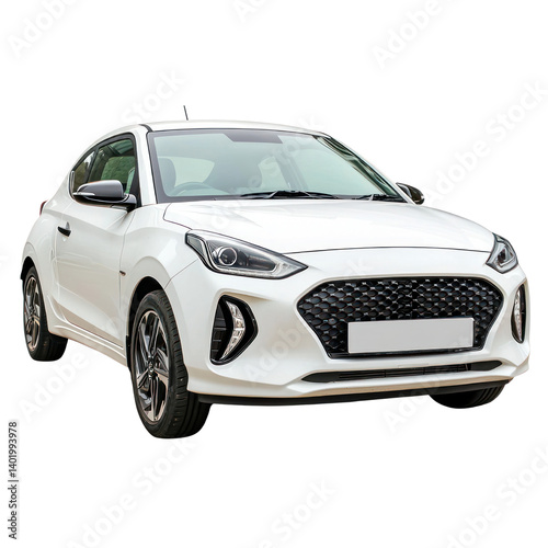 Dynamic car showcase urban streets cutout background image daylight eye-level view modern design